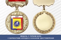 Медаль с гербом города Бора Нижегородской области с бланком удостоверения