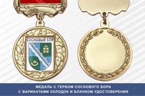 Медаль с гербом города Соснового Бора Ленинградской области с бланком удостоверения