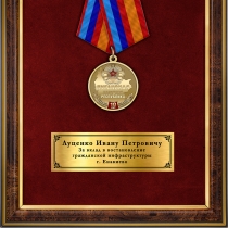 Панно с медалью «10 лет Луганской Народной Республике»
