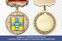 Медаль с гербом города Саяногорска Республики Хакасия с бланком удостоверения