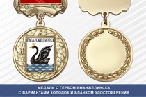 Медаль с гербом города Еманжелинска Челябинской области с бланком удостоверения