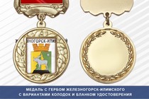 Медаль с гербом города Железногорск-Илимского Иркутской области с бланком удостоверения
