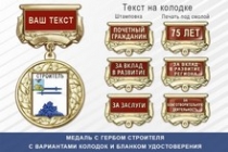 Медаль с гербом города Строителя Белгородской области с бланком удостоверения