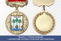 Медаль с гербом города Няндомы Архангельской области с бланком удостоверения