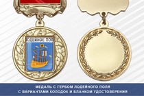 Медаль с гербом города Лодейного Поля Ленинградской области с бланком удостоверения