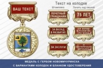Медаль с гербом города Новомичуринска Рязанской области с бланком удостоверения