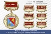 Медаль с гербом города Полярного Мурманской области с бланком удостоверения
