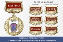Медаль с гербом города Горняка Алтайского края с бланком удостоверения