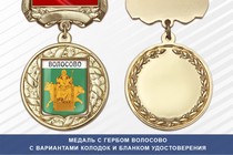 Медаль с гербом города Волосово Ленинградской области с бланком удостоверения